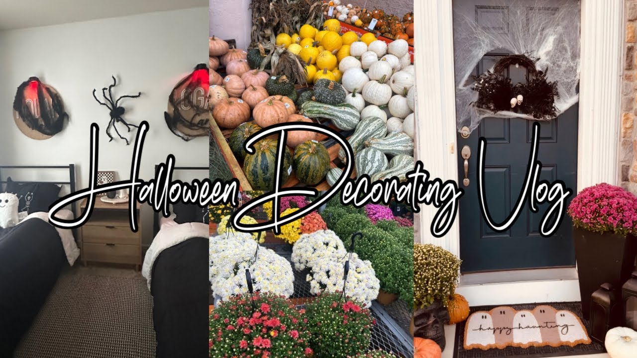 DECORATE WITH ME | HALLOWEEN FRONT PORCH & KIDS BEDROOM | HALLOWEEN DECORATING 2024 HOME VLOG