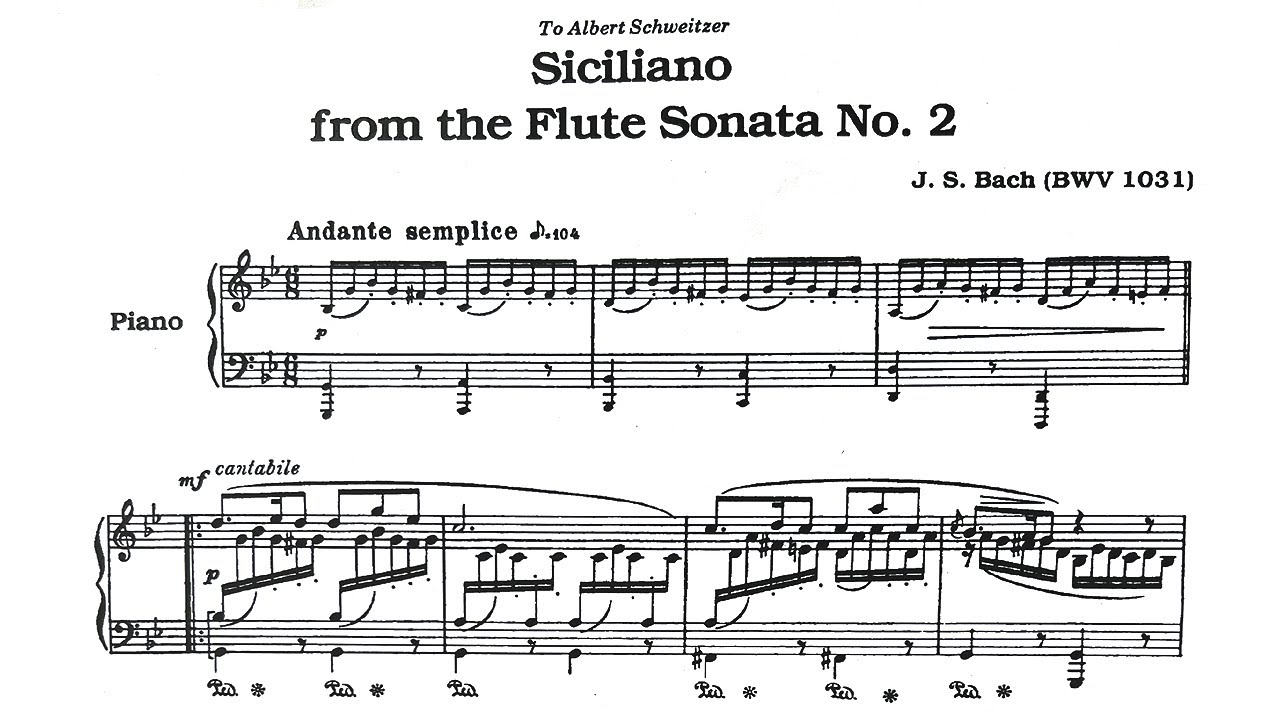 Bach / Kempff: Siciliano from Flute Sonata No. 2 BWV 1031 (arr., Kempff) - Wilhelm Kempff, 1955