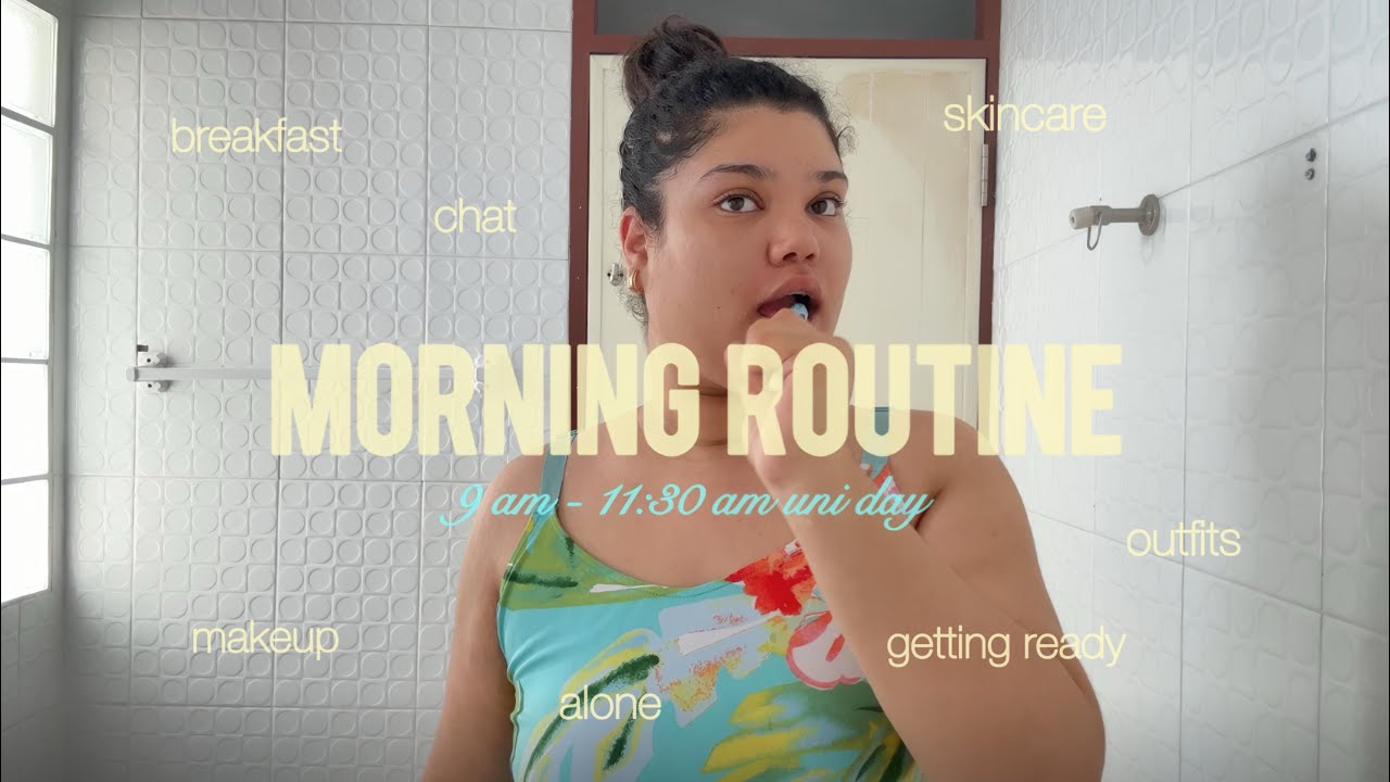 Realistic 9AM Morning Routine | Waking up, making breakfast, outfits, skincare, makeup, life updates