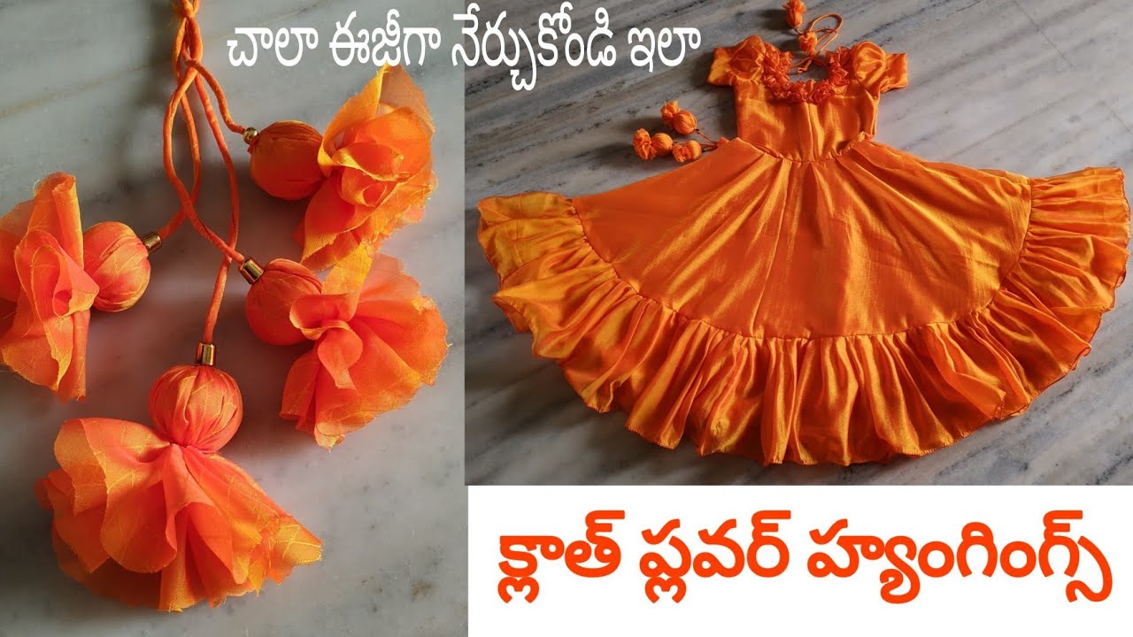 fabric flower  latkans in essy method#cloth#flower#hangings#making#latkansmaking#tasselsmaking