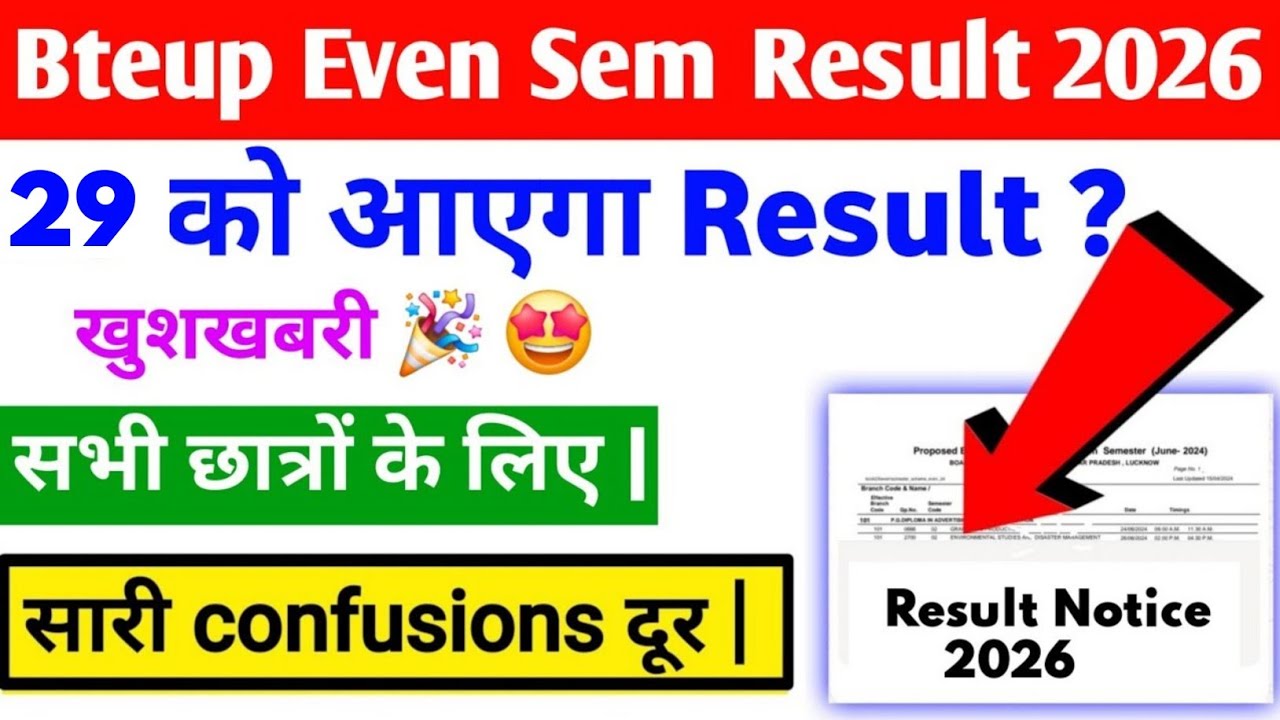 BTEUP Even Semester Result 2026 Big Update | Result Date Confirm? | Good News 🥳 | BTEUP Latest News