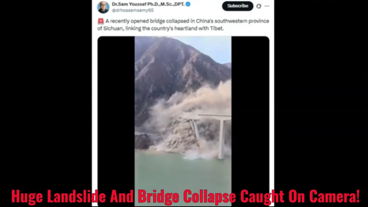 Huge Landslide And Bridge Collapse Caught On Camera!