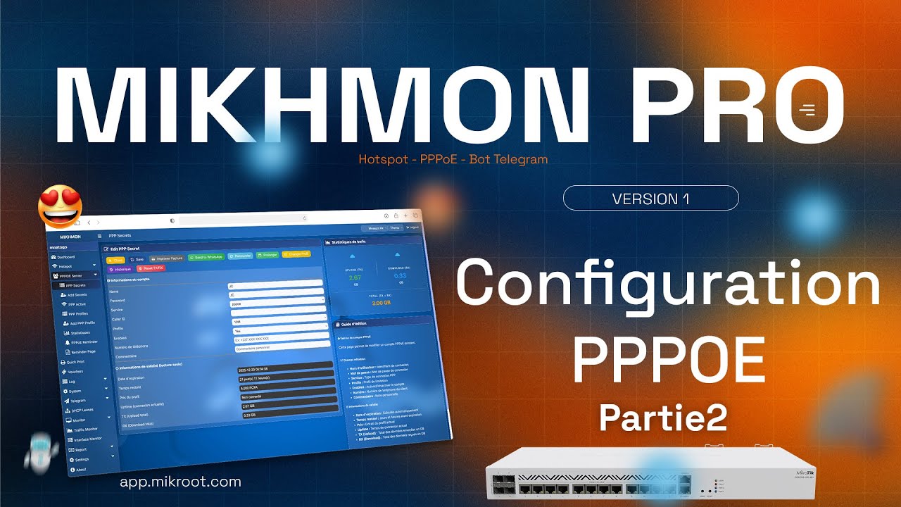 Mikhmon Pro - Partie 6 Configuration Mikhmon avec PPPOE partie 2