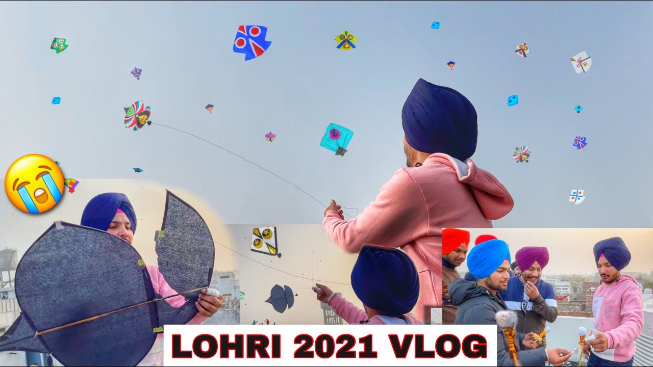 Flying kites on lohri || Lohri vlog 2021 || Patang , Manjha , big kites
