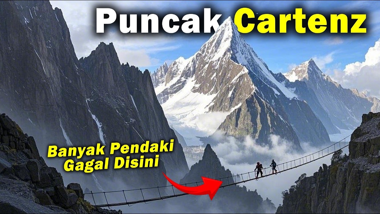 Seperti Ini Jalur Ekstrem Puncak Cartenz! Harus Lewat Jembatan Tali di Puncak Salju Jaya Wijaya