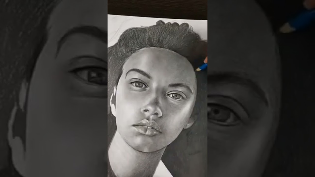 Graphite sketch | Dark skin portrait                                         #sketching sket