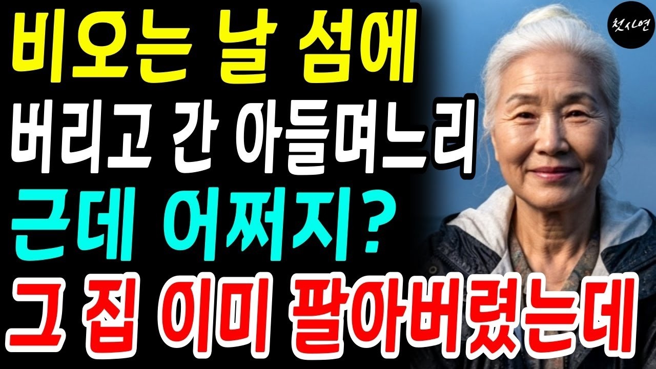 비오는 날 섬에 날 버리고 간 아들 며느리   근데 어쩌지  그 집 이미 팔아버렸는데