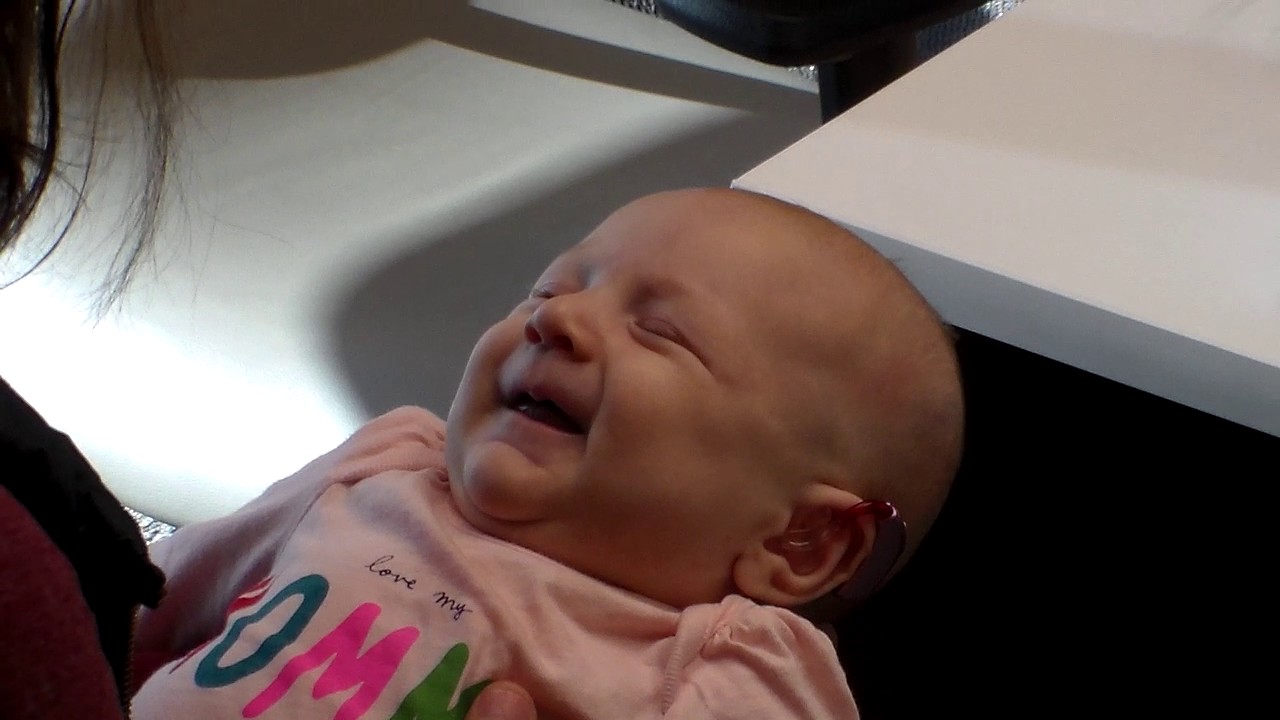 Baby hears mom's voice