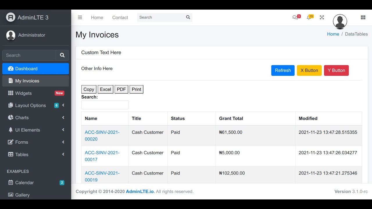 VueJS AdminLTE for Frappe and ERPNext
