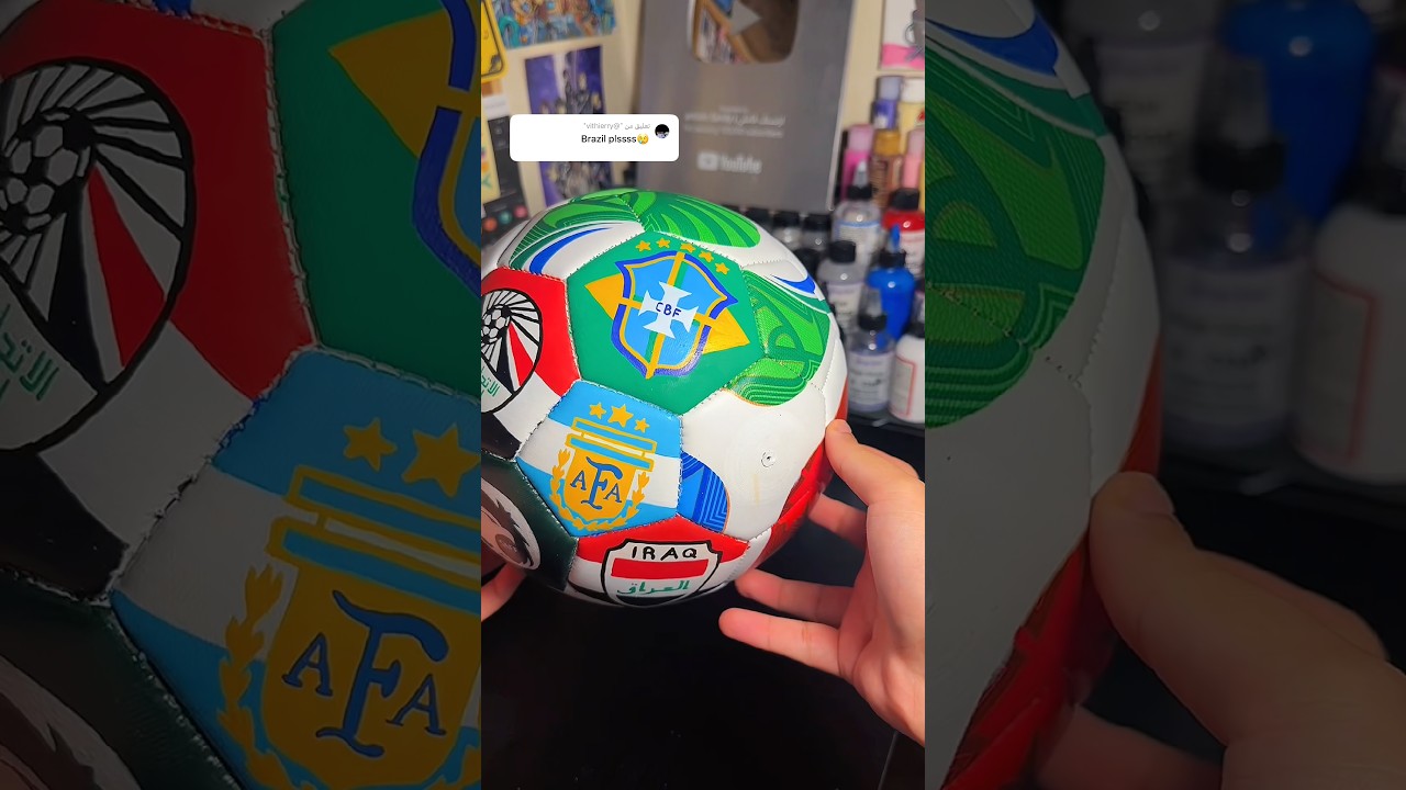 Drawing every World Cup 2026 team on one football #WorldCup2026 #football #Drawing #brazil #painting