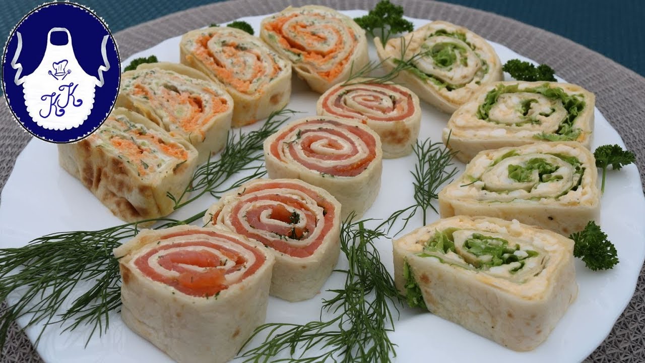 Fingerfood /  Gefüllte Dürum - Fladenbrot/ leckere gefüllte Rollen