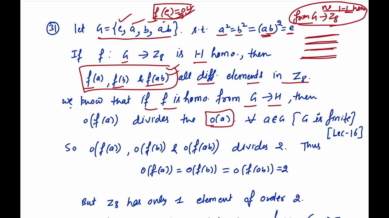 IIT JAM 2019 maths - group theory questions with solutions