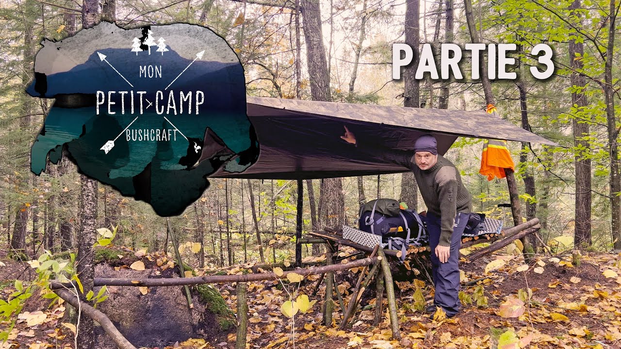 Mon petit camp bushcraft - Partie 3 - Visite sous la pluie et le froid