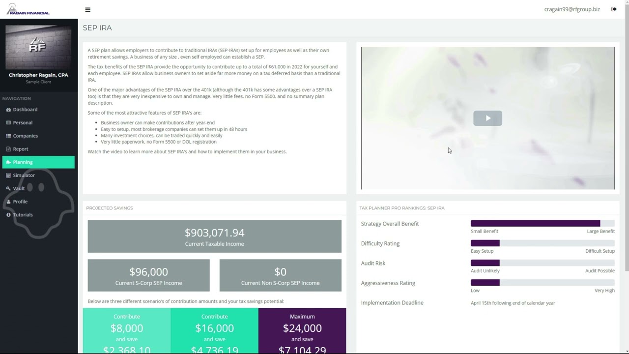 Tax Planner Pro: Planner Module