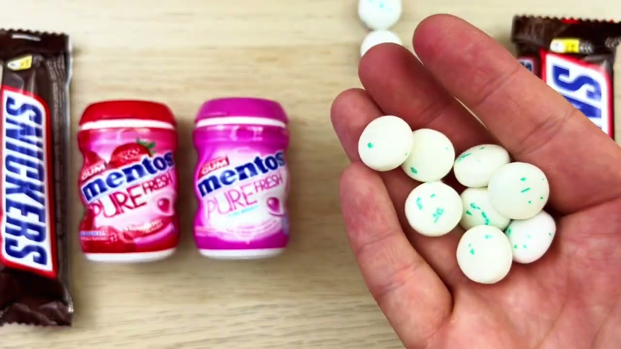 حلوى قوس قزح وسنيكرز | حفلة قرمشة بصرية ملونة 🌈🍫
