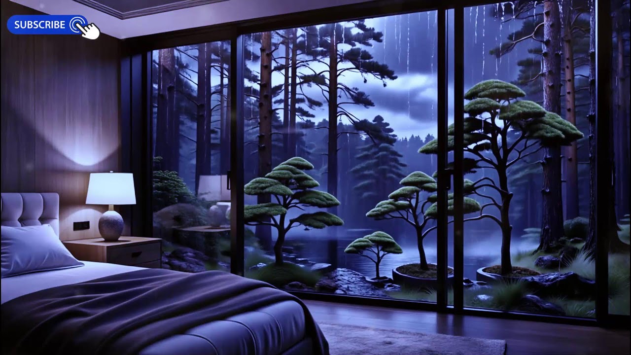 Where Worries Fade with the Rain 🌧️ 12 Hours Dark Screen Rain Sounds 🌧️ Fall Asleep Fast