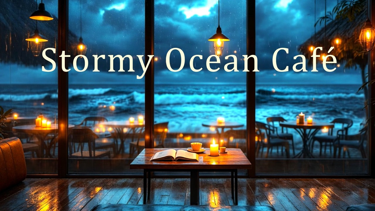 Интерьер 🌧️ Stormy Ocean Café Уютная атмосфера дождя и волн