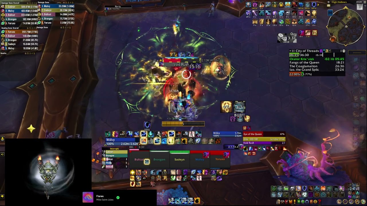 First Enhance Key in City of Threads M+11, Stormbringer Enhancement Shaman
