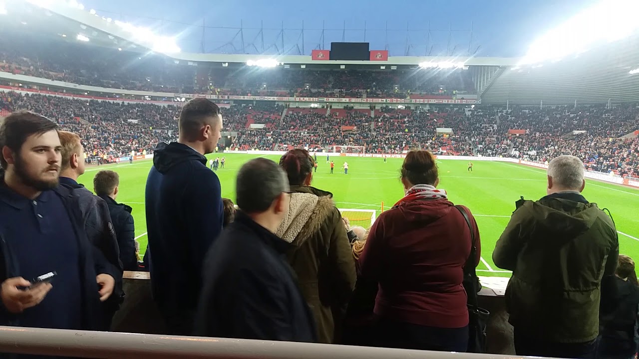 Lake Poets song Shipyards watched from the Roker End . SAFC v Bradford