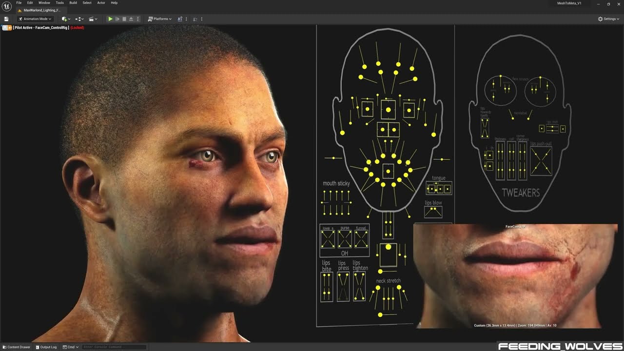 Unreal Engine 5 | Создание Энзо. Часть 3. Тест лицевого рига для персонажа MetaHuman