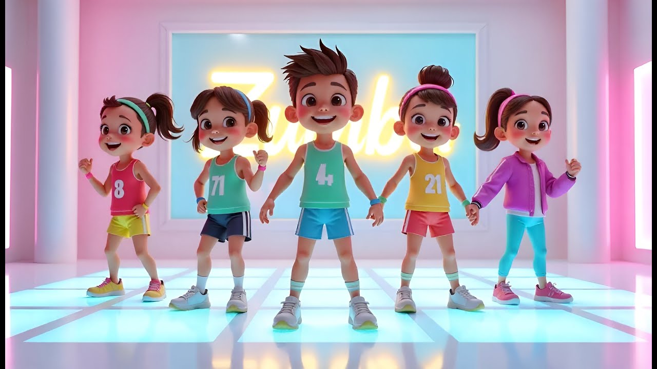 Energetic Kids Group Dance | Zumba-Style Workout to Start the Day