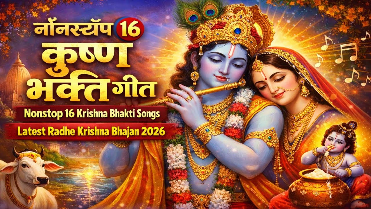 नॉनस्टॉप 16 कृष्ण भक्ति गीत | Nonstop 16 Krishna Bhakti Songs | Latest Radhe Krishna Bhajan 2026
