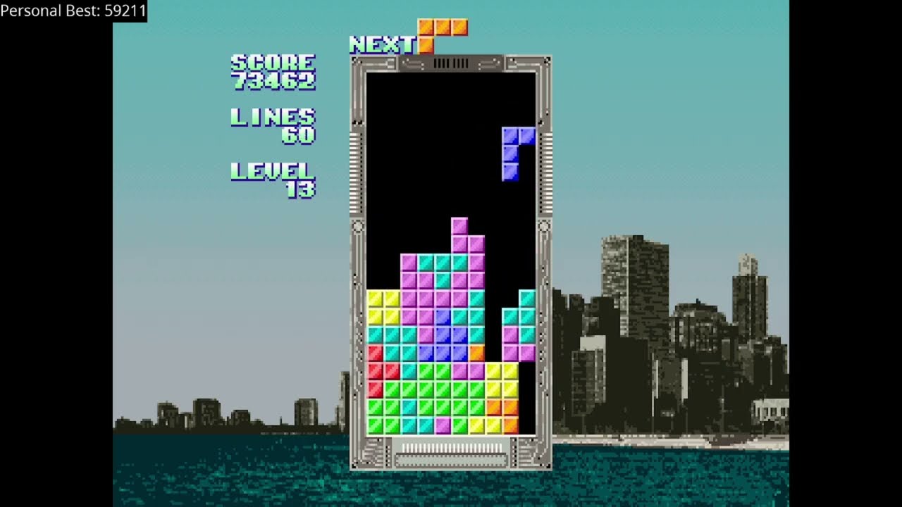 Tetris (Sega) (92,492 points, 74 lines, level 16)
