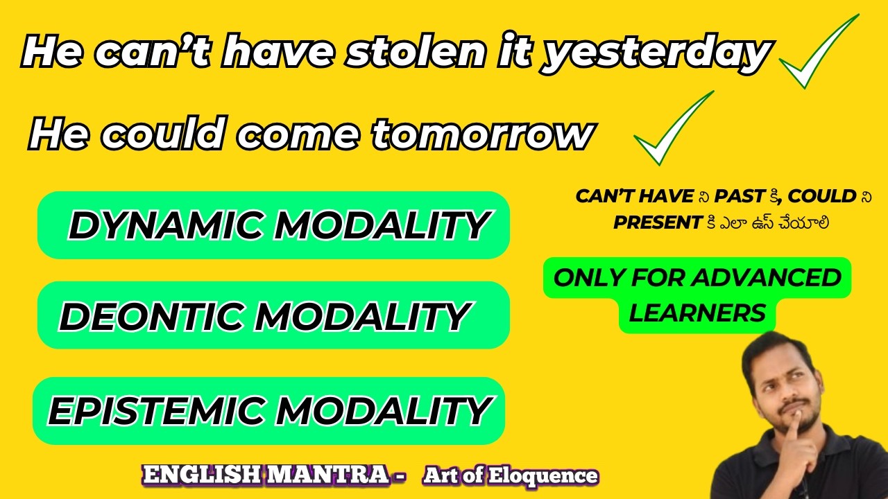 Could, Can’t Have Explained | Dynamic, Deontic & Epistemic Modality in English Grammar in Telugu