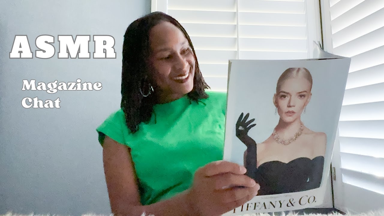 ASMR | Обзор журнала Vanity Fair, тихое чтение, жевание жвачки, Симона Байлз, шепот ASMR