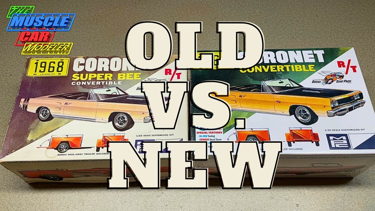 Сравнение старого и нового комплекта MPC Dodge Coronet RT conv 1968 года