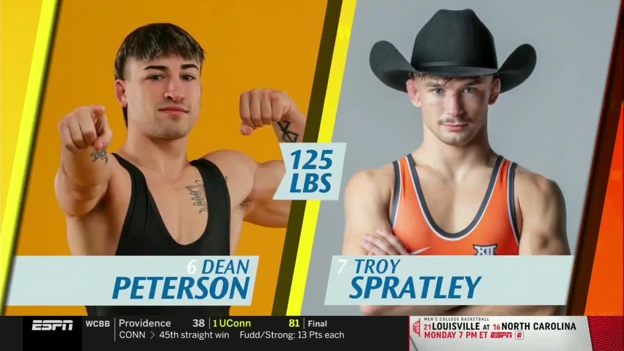 Troy Spratley vs. Dean Peterson (125lbs) FULL MATCH | 2025-26 Big 12 Wrestling