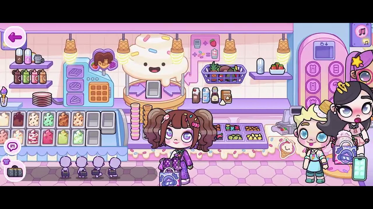 jugando con mi prima avatar world y compramos todo morado y rosa🩷💜