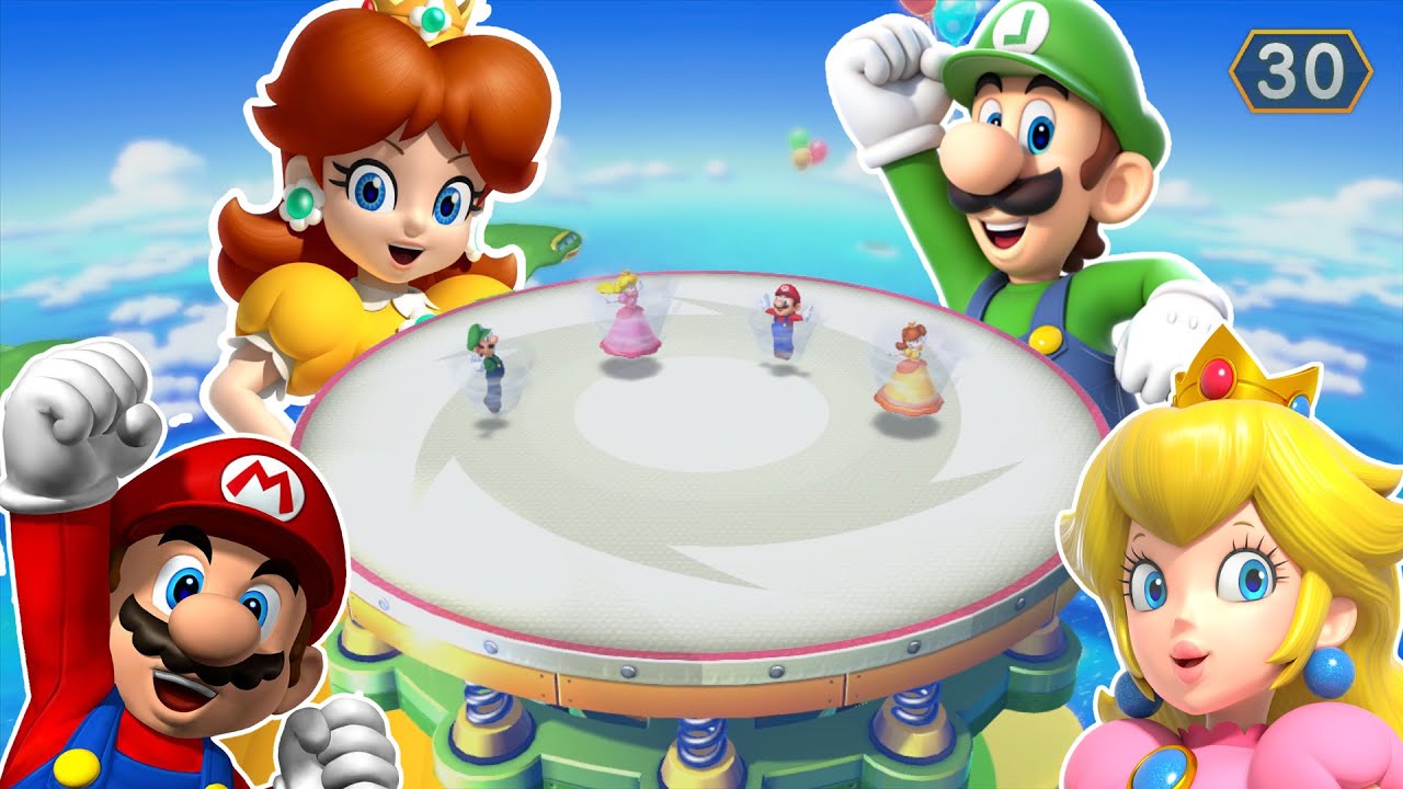 Mario Party 10 - Bouncy Brawl - Peach vs Mario vs Luigi vs Daisy