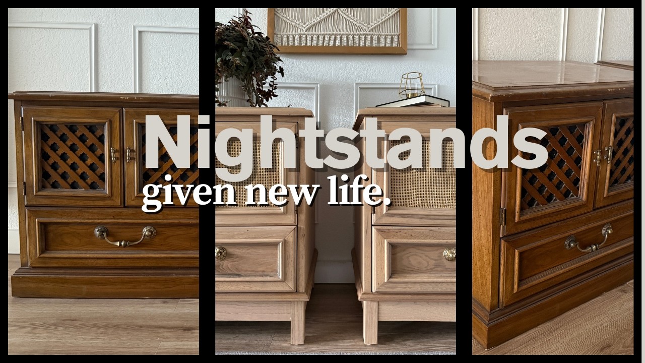 Dated nightstand makeover | Sanded and refinished