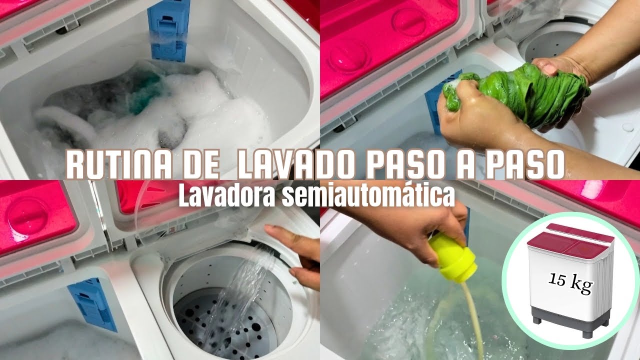 ASI LAVO ROPA EN LAVADORA SEMIAUTOMÁTICA PASO A PASO 📌 RUTINA DE LAVADO DE ROPA 🫧 LAVADORA 2 TINAS