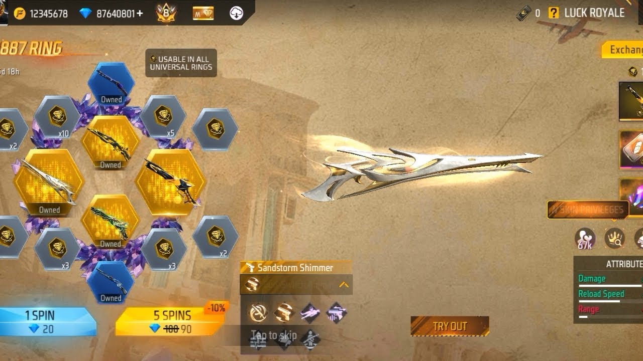 New Skins M1887 luck royal ring