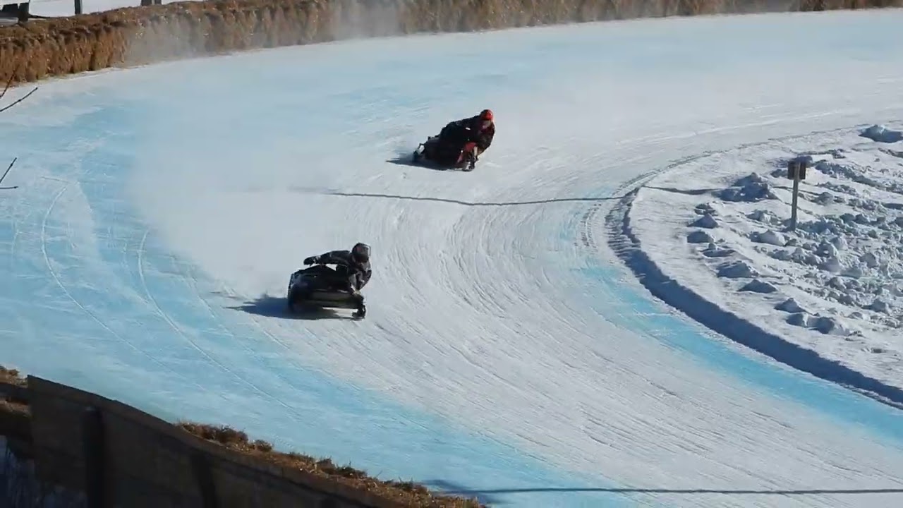 Maritime Snowmobile Championship Racing,Woodstock,NB .fast paced souped up Snowmobile Racing.