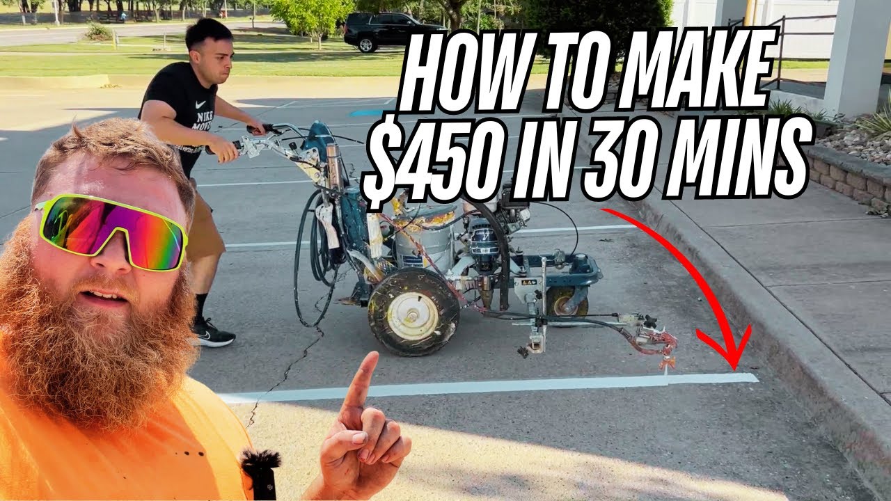 How to make $450 in 30 MINUTES | Parking lot Striping Business