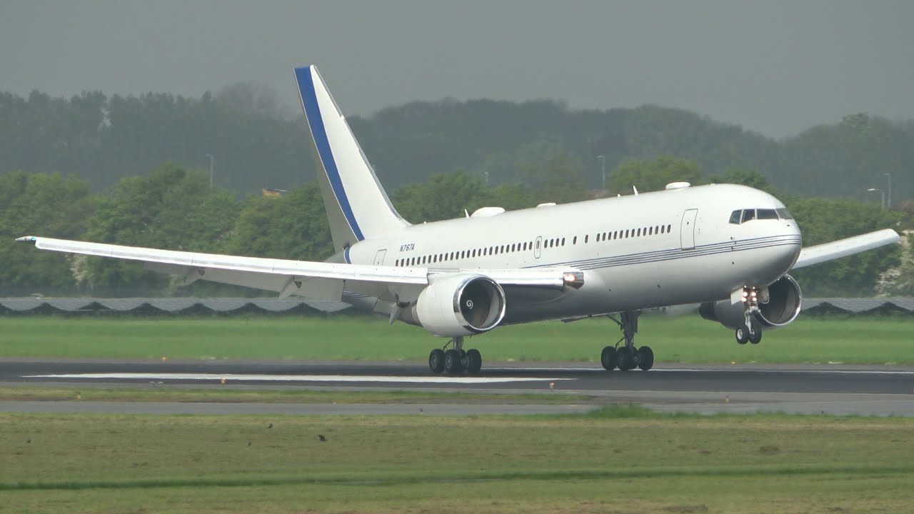 Aramco Boeing 767-200 Landing & Take Off Rotterdam Airport
