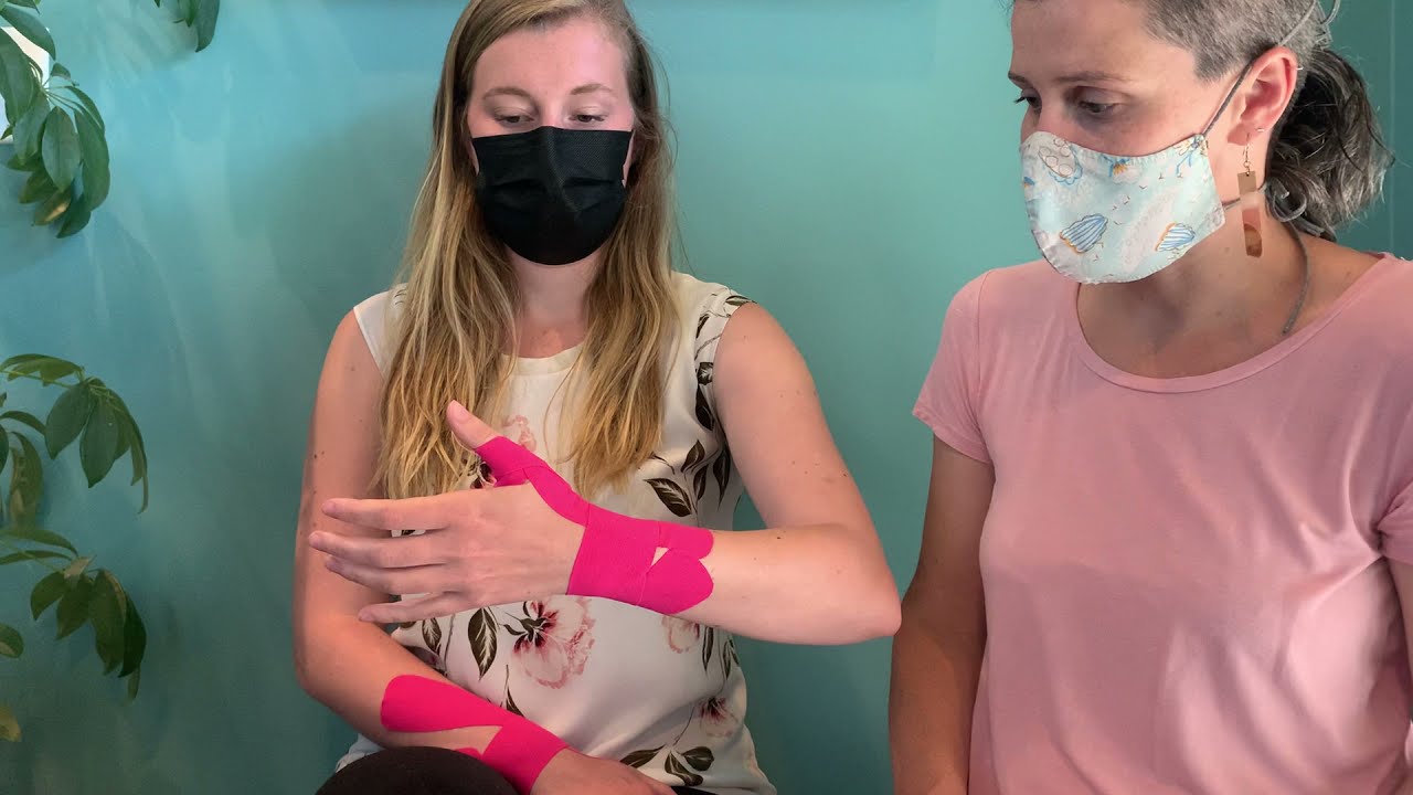 Kinesiology Tape (RockTape) Application for Postpartum Wrist Pain - 2 (Thumb Pain After Baby)