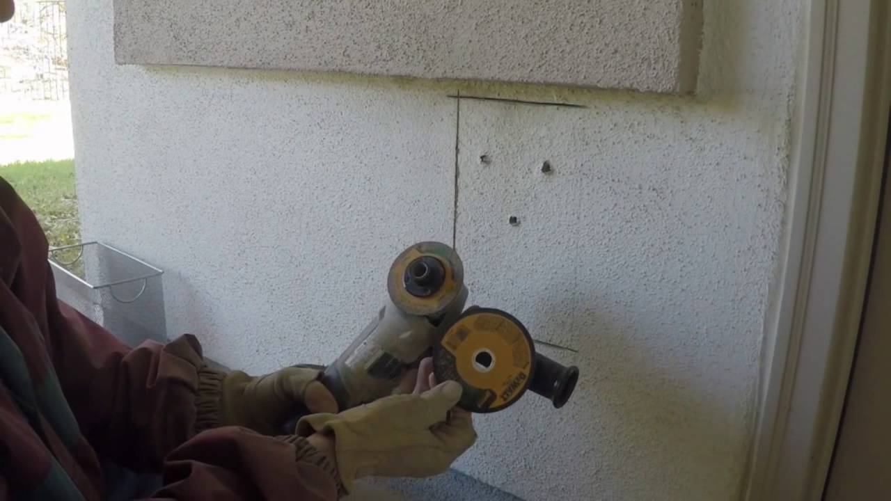 How to Cut Stucco..Explained!... Dog door installed in the process