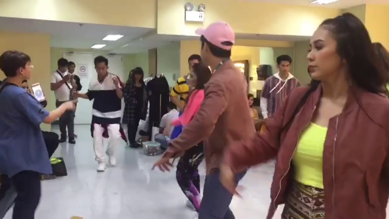 Rehearsal with maris racal,loisa Andalio, ac bonifacio at 34th starawards for movies w/ Phd dancers