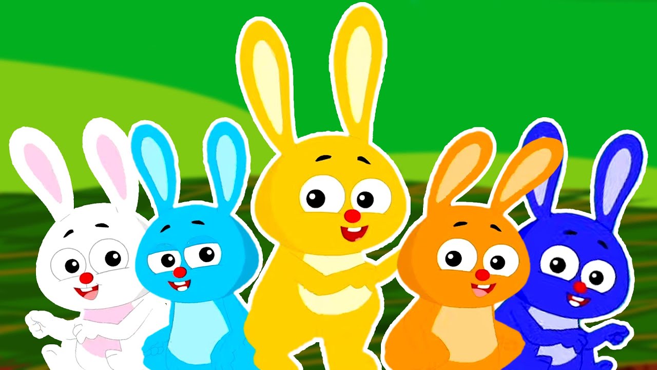 Five Little Rabbits, Animals Songs and Nursery Rhymes for Kids