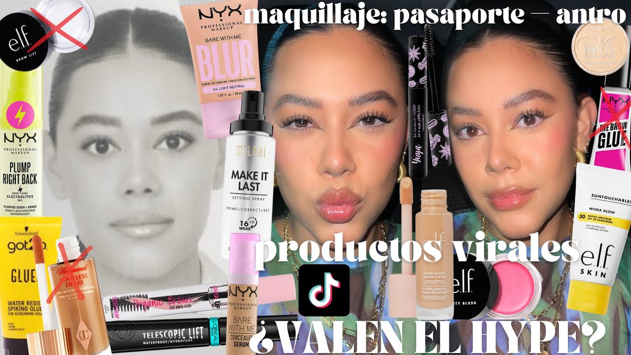 MAQUILLAJE FOTO PASAPORTE CON PRODUCTOS VIRALES DEL SUPER ✨ - Meli de la Mora
