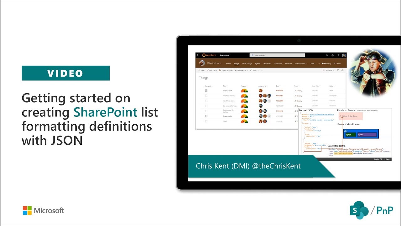 Community demo - Getting started on creating SharePoint list formatting definitions with JSON