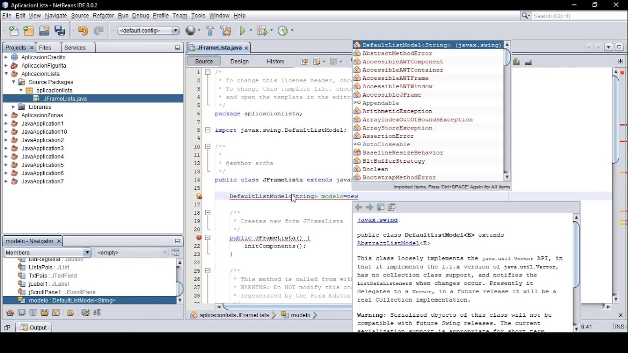 Agregando Items a un JList en Java Netbeans