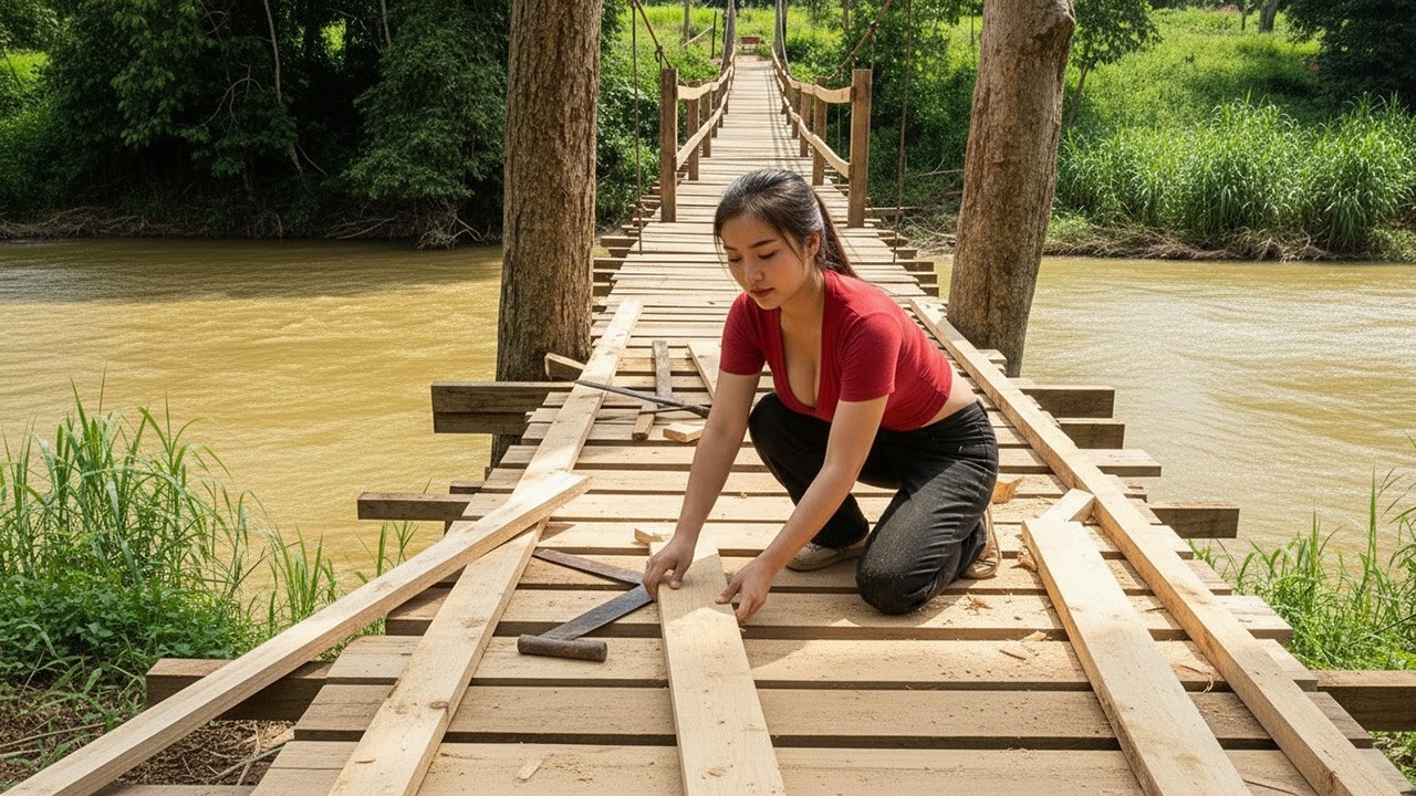 Young Woman Builds a Powerful Flood-Resistant Bridge by Herself in 75 Days