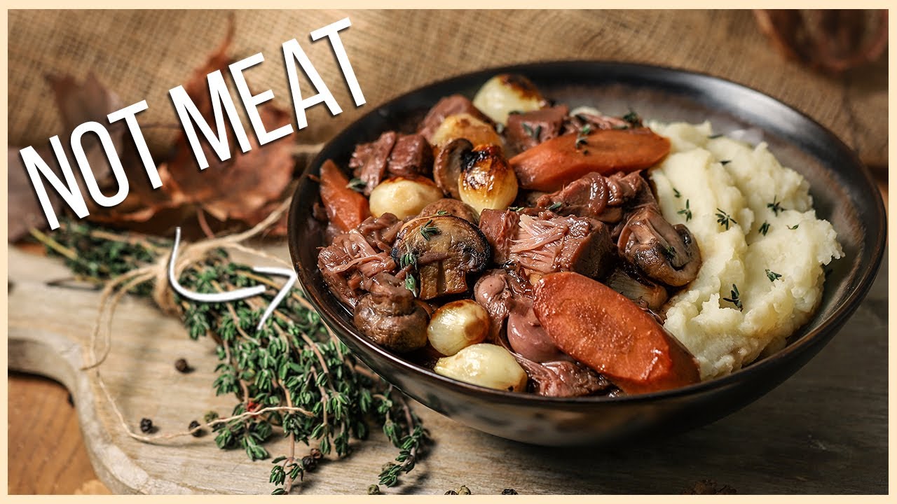 Vegan No Beef Bourguignon 🥘 | If Julia Child was a Vegan - Angry Broccoli Recipes