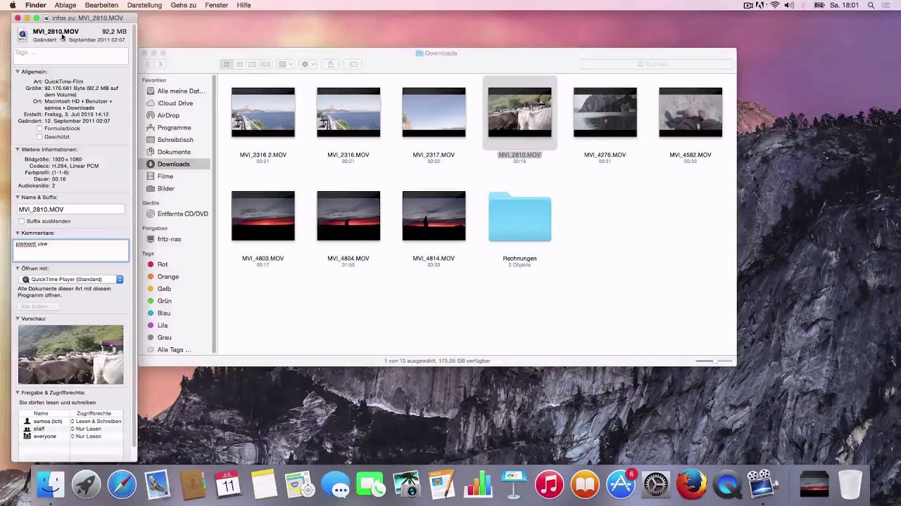 MAC Kurs 13 Informationen &uuml;ber unsere Daten Eigenschaften