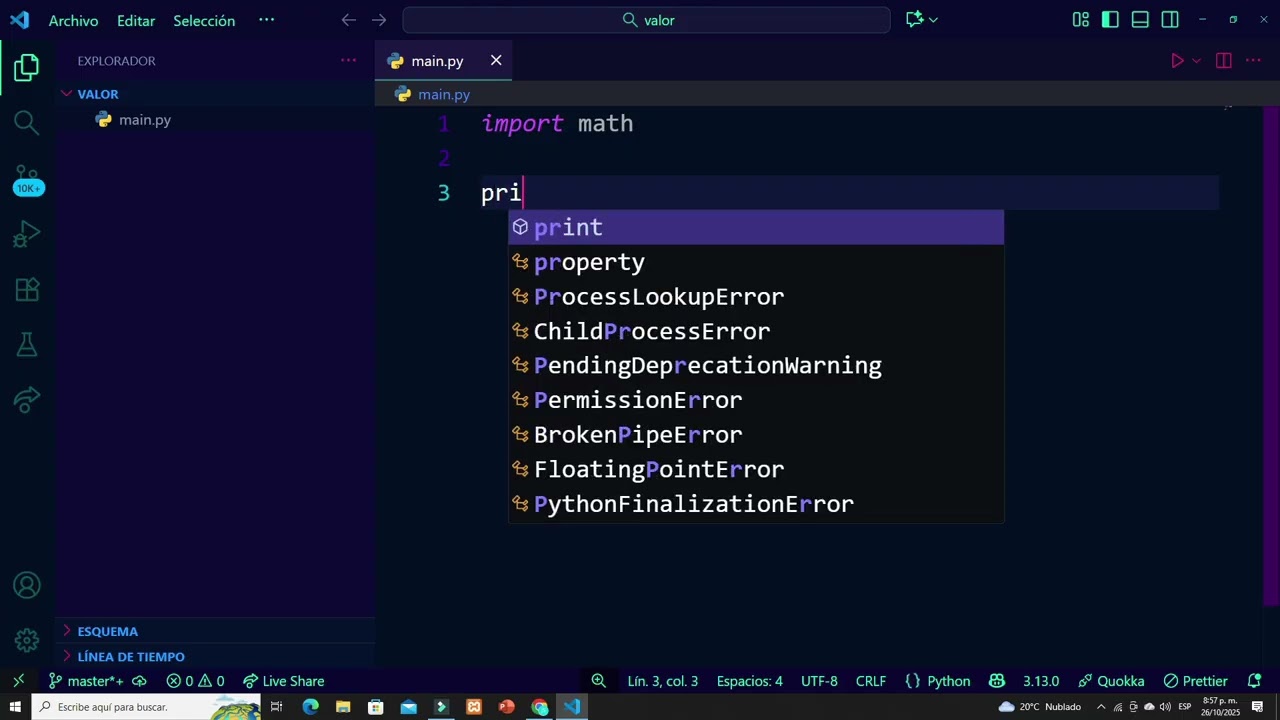 VALOR ABSOLUTO EN PYTHON